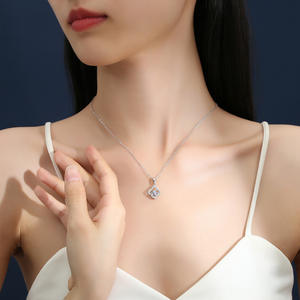 SPJ gioielli raffinati da donna rombi lessed Out Diamond Link placcato oro rosa S925 argento Sterling quattro foglie collana pendente con quadrifoglio - Product Image 5