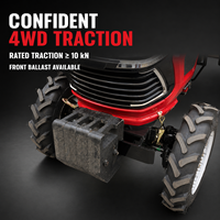 Tracteur agricole diesel 50 CV 4x4 avec transmission 8+8 vitesses pour le labour et le travail du sol
