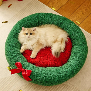 Phim Hoạt Hình Phong Cách Giáng Sinh Vớ Mèo Ngủ Nhà Và Cây Giáng Sinh Tam Giác Vật Nuôi Tổ Cho Mèo Và Chó - Product Image 4