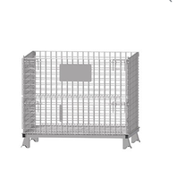 Conteneur de stockage en acier galvanisé robuste, grande capacité, boîte en maille d'entrepôt, cage métallique pliable, bac métallique empilable, OEM