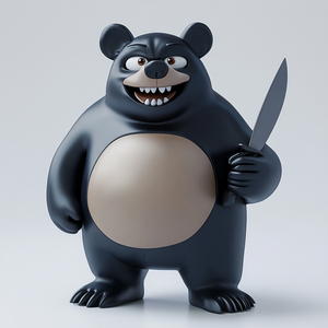 OEM personalizado Horror <span class=keywords><strong>Evil</strong></span> Bear dibujos animados divertidos diseño exclusivo vinilo PVC Abs figuras de acción - Product Image 1
