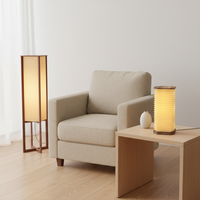 Lampe sur pied pliable rechargeable 2026 avec abat-jour en papier origami, en bois de noyer, pour hall d'accueil et décoration d'hôtel de luxe