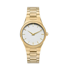 Хорошее качество все часы из нержавеющей стали на спине золотой цвет персонализированный логотип наручные кварцевые часы - Product Image 2