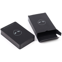 Cartes à jouer noires en plastique étanches pour jeux de billard, jeu standard, logo personnalisé, finition brillante, portables, faible MOQ, qualité supérieure