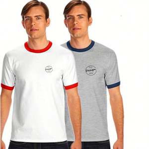 Vente en gros logo personnalisé hommes décontracté sport salle de sport rue impression numérique coupe régulière couleur bloquant hommes blancs t-shirt t-shirts en coton - Product Image 5