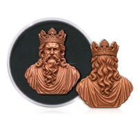 Pièce de monnaie en cuivre de 5 oz, irrégulière, avec buste du roi en relief 3D, commémorative, souvenir, médaille, 5 onces, en cuivre fin 999