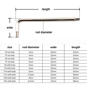 T10 T15 Tournevis Vis Matériel Outil L Forme Nickel Zinc <span class=keywords><strong>Torx</strong></span> Clé avec Trou Sécurité Clé Clé - Product Image 1