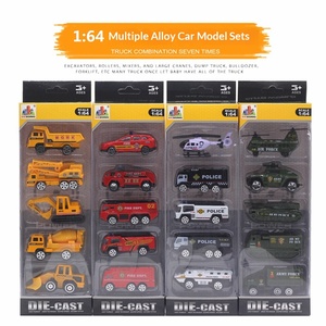 Ensemble <span class=keywords><strong>de</strong></span> jouets pour enfants en alliage métallique, 5 pièces, modèles <span class=keywords><strong>de</strong></span> véhicules <span class=keywords><strong>de</strong></span> construction, <span class=keywords><strong>camion</strong></span> <span class=keywords><strong>de</strong></span> pompiers et excavatrice, échelle 1/64 - Product Image 1
