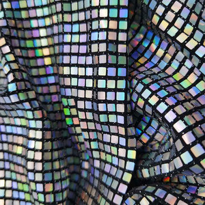 DDP 4mm carré paillettes holographique paillettes maille tissu teint pour chemin de Table mariage <span class=keywords><strong>Disco</strong></span> fête toile de fond décoration pour les filles - Product Image 4