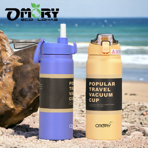 Botella Deportiva OMORY de Acero Inoxidable, Ligera, Portátil, con Tapa Abatible, 720 ml - Amarilla - Product Image 4