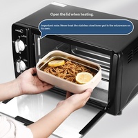 Boîte à lunch isotherme à double étage en acier inoxydable 316 avec compartiments, compatible micro-ondes, capacité 1-3L, design moderne et simple
