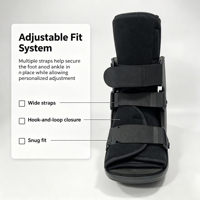 Botte de marche post-chirurgicale ergonomique en polaire avec doublure amovible à scratch, antidérapante en TPR, de haute qualité pour la récupération médicale