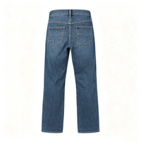 Jean pour homme 5 poches coupe droite en denim décontracté ample pour usage quotidien avec taille confortable