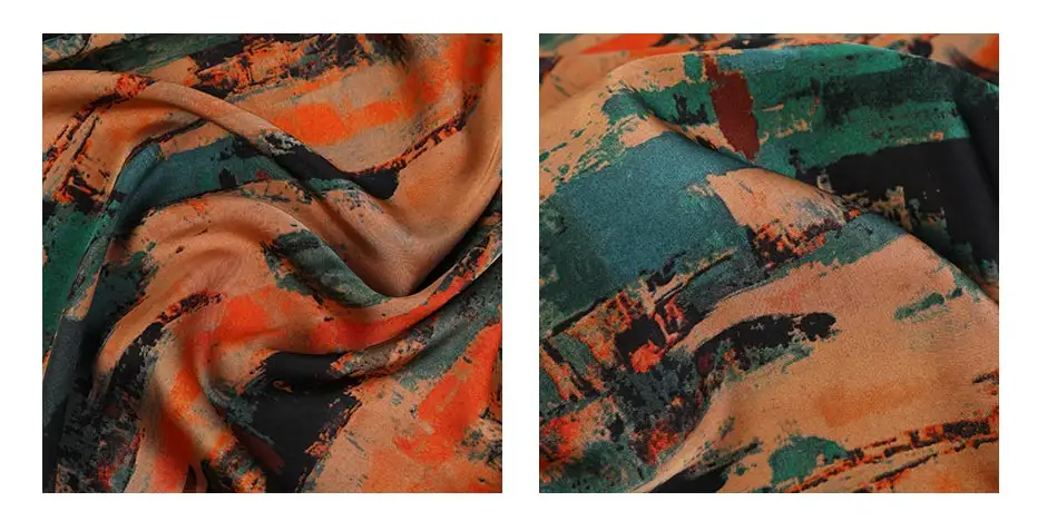 WI-E03 Guaranteed quality abstract design dress material Stretch satin printed fabric and textiles for clothes