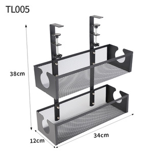 Mesh Cable Organizer Under Desk <b>Router</b> Holder Adjustable <b>Wire</b> Management Shelf Office Storage Rectangle Standing Type - Product Image 5