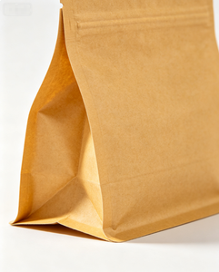 Sachet Doypack en Papier Kraft Qualité Alimentaire avec Fermeture Zip, Couleurs Blanc et Marron, Doublure en Feuille d'Aluminium, pour Snacks, Thé, Noix, Prêt à Expédier - Product Image 1