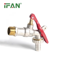 IFAN Robinet Pleine Taille Couleur Laiton, Robinet de Machine à Laver en Laiton pour Jardin, Robinet d'Arrosage en Laiton, Robinet Bibcock