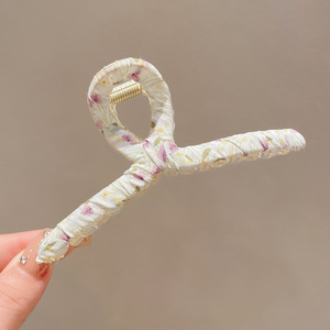 Pince à cheveux élégante française en forme de requin, grande pince croisée en plastique pour femmes et filles aux cheveux épais - Product Image 6