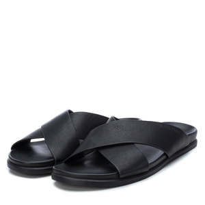 Xti Pantoufles pour hommes 44975 Sandales d'intérieur confortables en cuir noir - Product Image 4