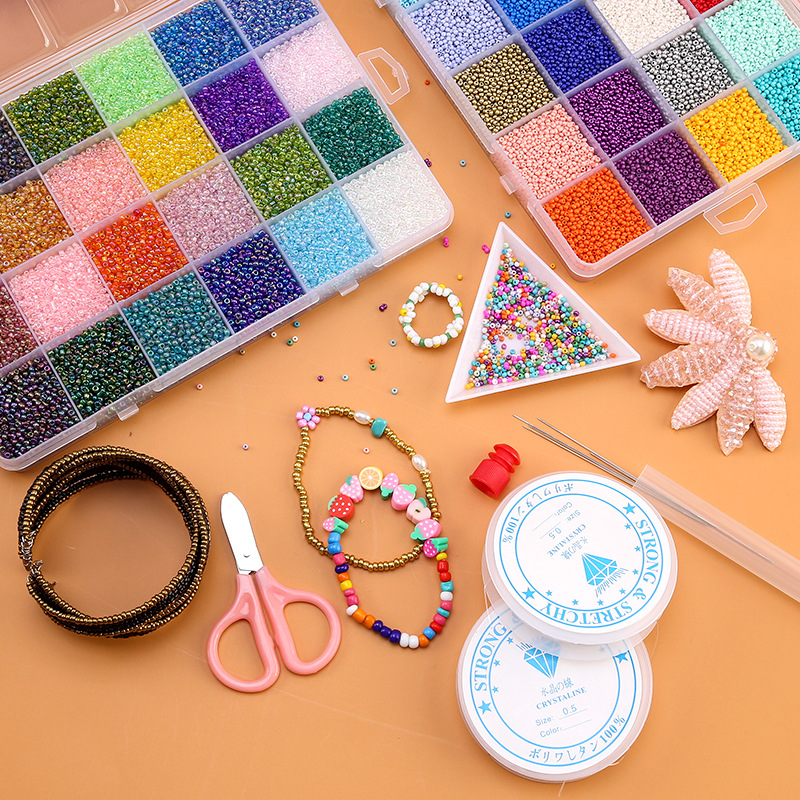 24Colors Glass Seed Beads for Jewelry Making Bracelet Making Girls Adults Friendship Bracelet Making Kit