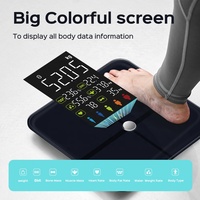 Pèse-personne intelligent en verre trempé pour l'application Fitdays, synchronisation, arrêt automatique, haute précision, pèse-personne numérique pour salle de bain, poids, IMC, masse musculaire