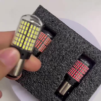 Ampoule LED de voiture rouge jaune 1156 BA15S BAU15S P21W PY21W 1157 BAY15D P21/5W 3014 144SMD Canbus pour feux arrière, frein, stationnement et clignotants