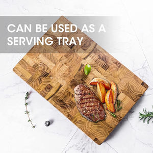 Tabla de cortar madera de teca grande para cocina, picadora de carnicero, tabla de cortar de grano - Product Image 6