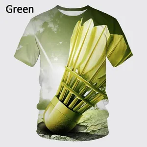 Người Đàn Ông Của Mùa Hè Thể Thao Cầu Lông T-Shirt Mát Mẻ Và Vui <span class=keywords><strong>3D</strong></span> In Thiết Kế Mới Dệt Hàng Đầu Với Vòng Cổ Và Tay Áo Ngắn - Product Image 2