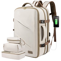 NOUVEAU 2024 YCH Sac à dos de voyage 4 pièces/ensemble, imperméable, extensible, 40L, approuvé par la TSA, grand sac à dos pour ordinateur portable avec USB, unisexe