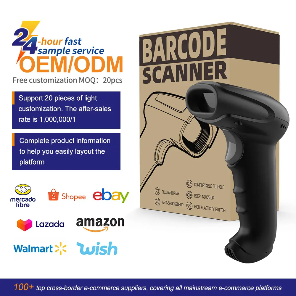 Xincode Handheld Qr Bar Code Readers Scanners Wireless Bluetooth 1D 2D Barcode Scanner Price Gun For Supermarket Cheque Scanner