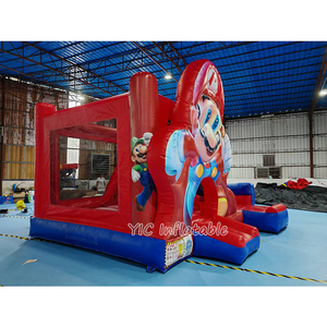 Comercial <span class=keywords><strong>Mario</strong></span> inflable Bouncer niños casa hinchable con tobogán Combo Comic Bounce House Jump Castle con soplador - Product Image 2