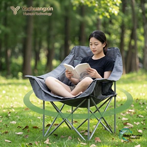 Chaise pliante d'extérieur avec dossier en coton, fauteuil de camping, dossier chauffant portable, chaise de loisirs, chaise de pêche - Product Image 2