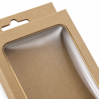 Boîte à languette centrale en carton kraft bronzé personnalisée avec fenêtre pour l'emballage de détail d'accessoires de mode