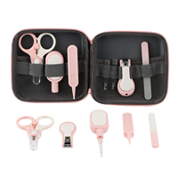 Kit de soin des ongles pour bébé en métal sans BPA, 6 pièces, avec coupe-ongles et ciseaux sécurisés, housse de protection pour les nouveau-nés de 0 à 24 mois