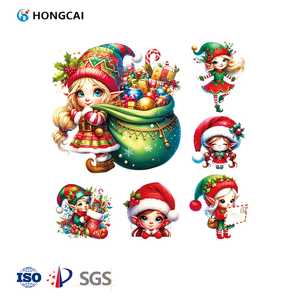 Hongcai عيد الميلاد الجنية فتاة نقل الحرارة الفينيل DTF جاهزة تصميم الصحافة لارتداء الحرارة الصحافة فيلم ورقة - Product Image 1