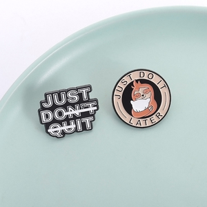 Just Do It esmalte perezoso Pin más tarde almohada Animal broche simplemente <span class=keywords><strong>no</strong></span> dejar de Metal solapa insignia - Product Image 1