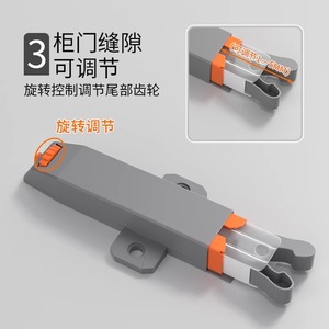 Dispositivo de rebote autoblocante Zhan Han F2, mecanismo de botón pulsador con resorte para puerta de armario gris, herrajes para cajones de armario - Product Image 5
