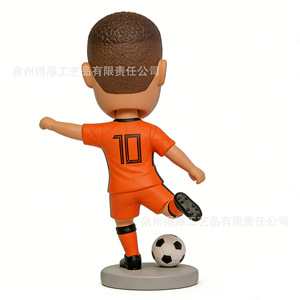 Poupée bobblehead personnalisable avec photo, maillot orange numéro 13, star du football, poupée de printemps, cadeau sportif - Product Image 1