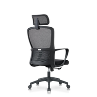 Chaise de bureau moderne de luxe avec appui-tête réglable et confortable en tissu avec chaise pivotante de direction ergonomique en maille