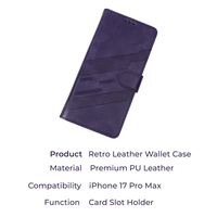 Casing Ponsel Gaya Bisnis untuk Apple iPhone 18 Pro Max/17 Air/16E/15 Bahan Kulit Tpu Lembut 360 °   Perlindungan Anti Guncangan Penutup Lipat Retro