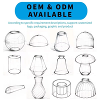Abat-jour en verre soufflé transparent en forme de cloche, fait main sur mesure, pour lustres LED d'intérieur