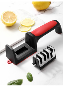 4 in 1 Manual <b>Knife</b> <b>Sharpening</b> Kitchen Accessories 4 Stages Wolfram <b>Steel</b> <b>Knife</b> Ceramic Stone Sharpener With Handle - Product Image 3