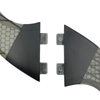 Ailerons de surf en fibre de carbone gris double languette en gros, ailerons de surf G3 Tri-set