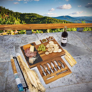 Tabla de cortar de queso de madera de acacia de 19 piezas y juego de cuchillos para fiestas y vacaciones, <span class=keywords><strong>gran</strong></span> idea de regalo - Product Image 6