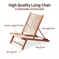 Chaise longue Meiqi Qiyue avec table latérale, cadre en métal, chaise inclinable portable pour balcon, patio et jardin, loisirs