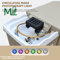 Lit de lavage de cheveux pour salon de beauté, lit de massage thaïlandais, unité de spa capillaire avec vapeur et circulation d'eau pour traitement de la tête