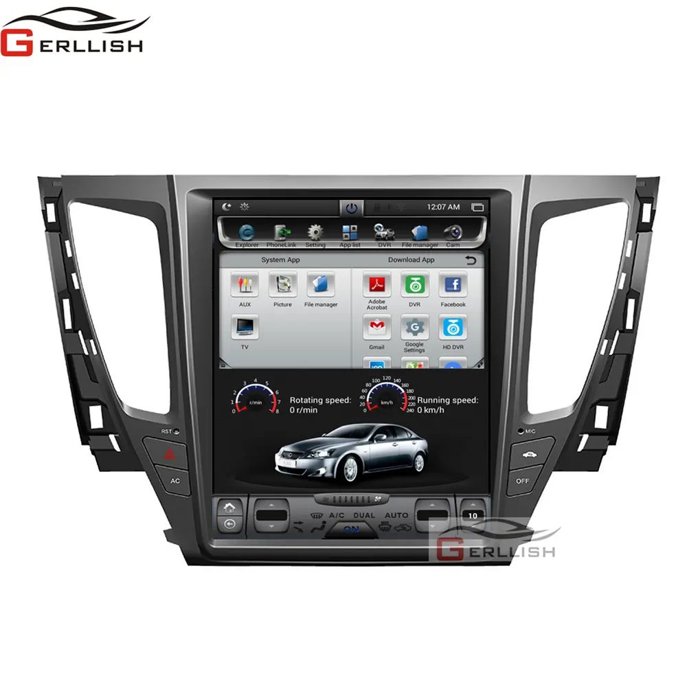 Reproductor multimedia con pantalla táctil IPS y navegación gps para Mitsubishi, radio de coche estilo Tesla de 12,1 pulgadas con android, dvd, para Mitsubishi Pajero sport/L200 2016