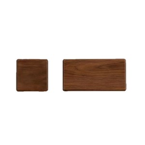 Wall Mounted Wooden Storage Box Rectangle No Drilling Required <b>For</b> Remote <b>Control</b> <b>Phone</b> Organizer Small Large Size Black Walnut - Product Image 3