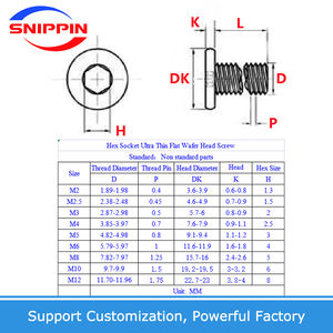 สกรูหัวแบนบางพิเศษสำหรับ M2M2.5M3M4M5M6M8M10ทำจากสเตนเลสสตีล304หัวน๊อตหกเหลี่ยมแบบหัวแบนหัวน๊อตเมตริก - Product Image 5