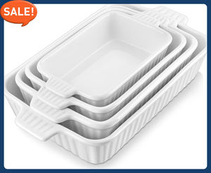 Gốm soong món ăn và lò nướng an toàn nhôm rang chảo Set 4 bền vững bakeware cho nướng ngoài trời và nấu ăn - Product Image 4